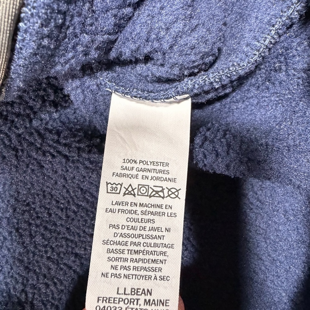 L.L.Bean Men’s Medium Slightly Fitted Sweater Fleece Pullover 1/4 Snap Pullover - Picture 4 of 6